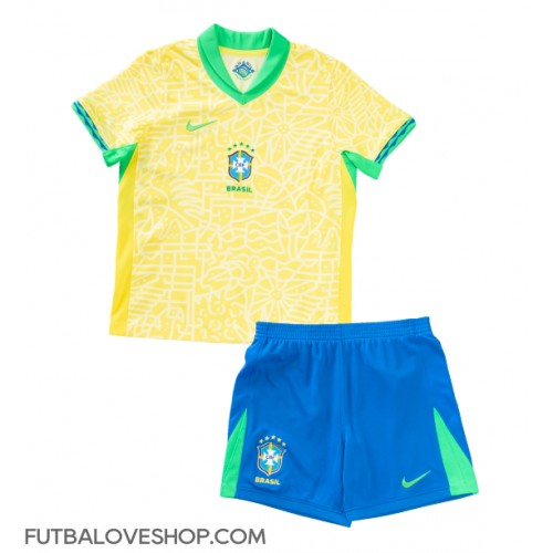 Dres Brazília Domáci pre deti Copa America 2024 Krátky Rukáv (+ trenírky)